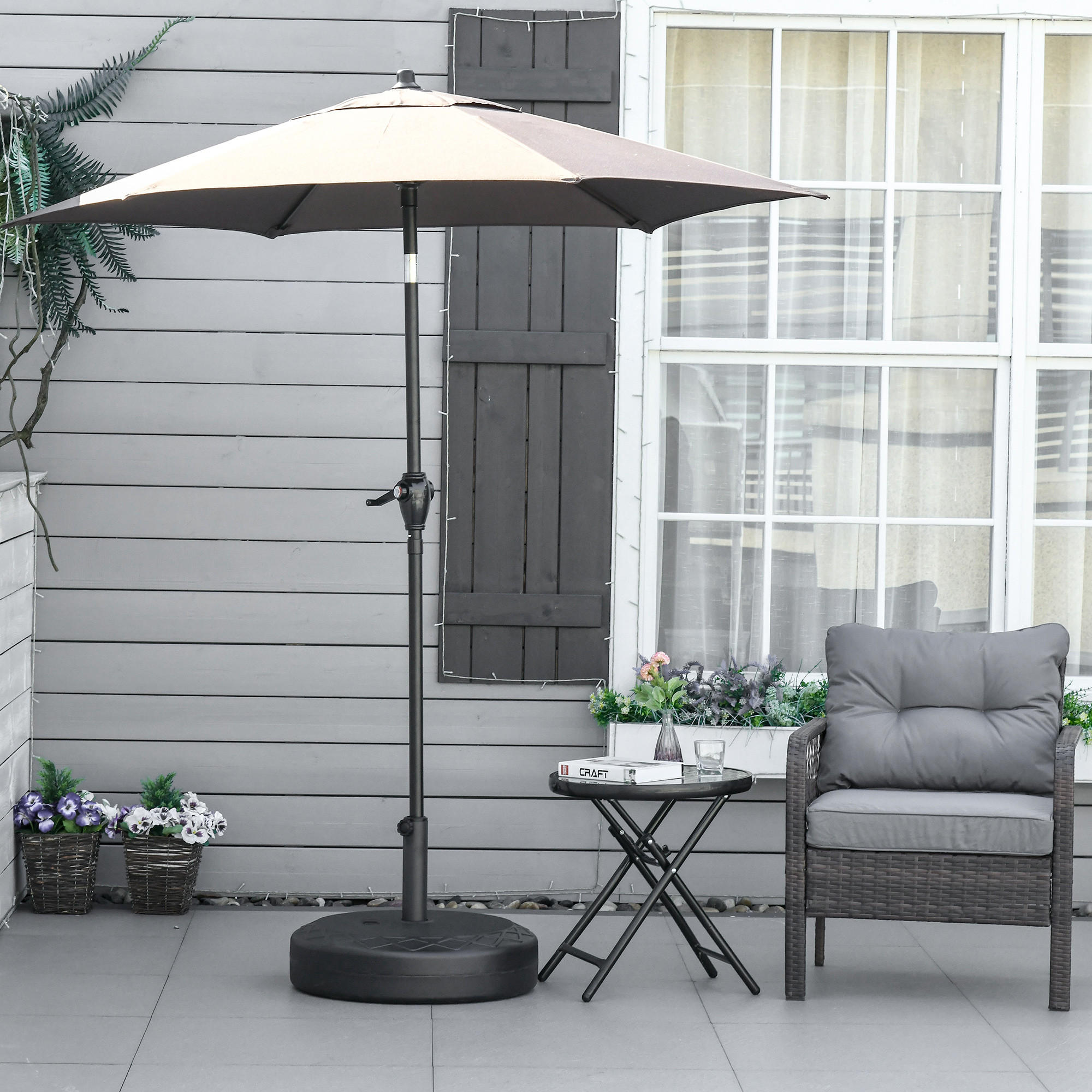 SONNENSCHIRMSTÄNDER bis 30 kg Wasser/ 40 kg Sand befüllbar, HDPE, Schwarz Ø55 x 38 cm - Schwarz, Kunststoff (55/55cm) - Outsunny