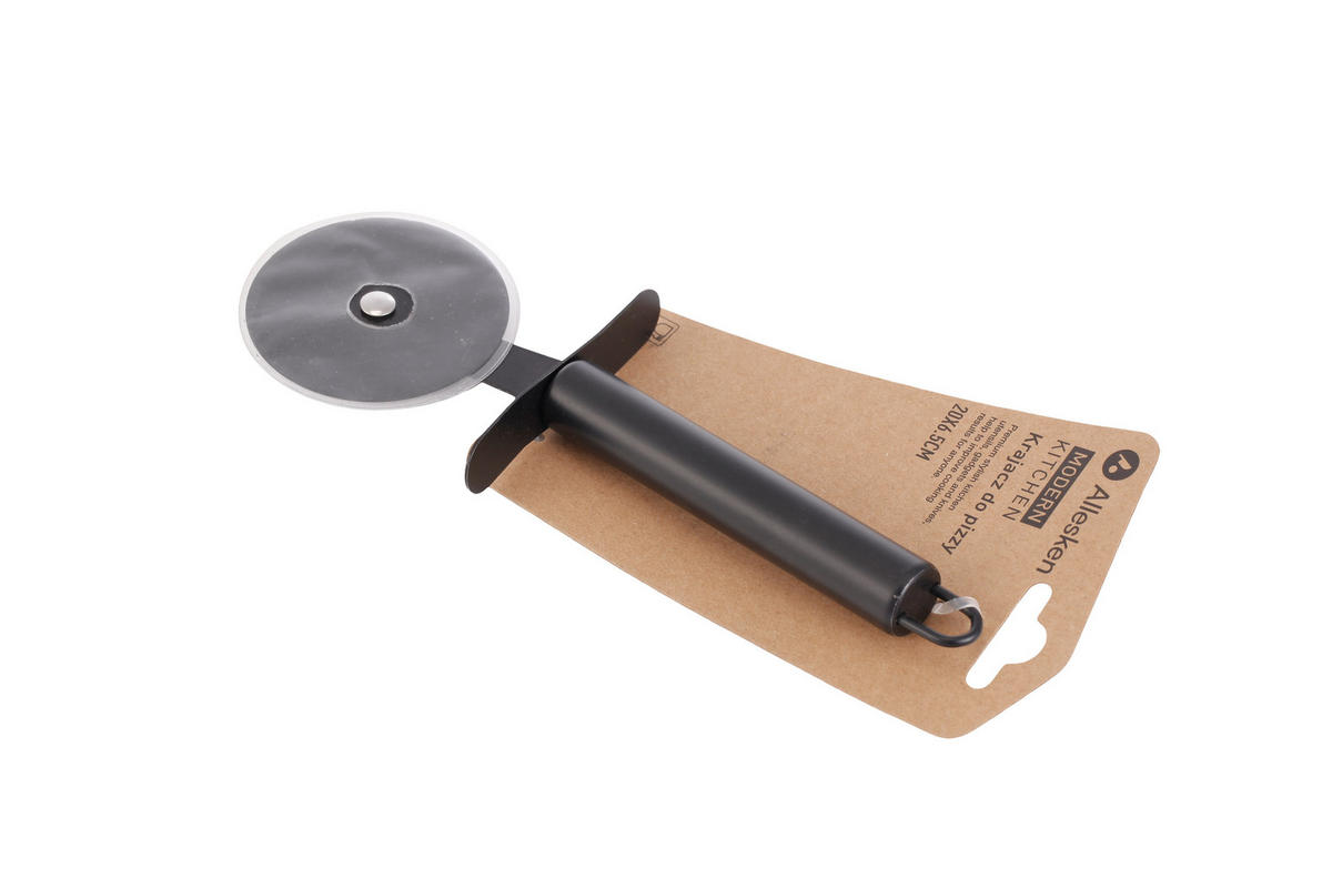 PIZZASCHNEIDER Modern Kitchen Schwarz 20/6.5/1 cm Metall - Schwarz, Metall (6.5/1/20cm) - Mondex