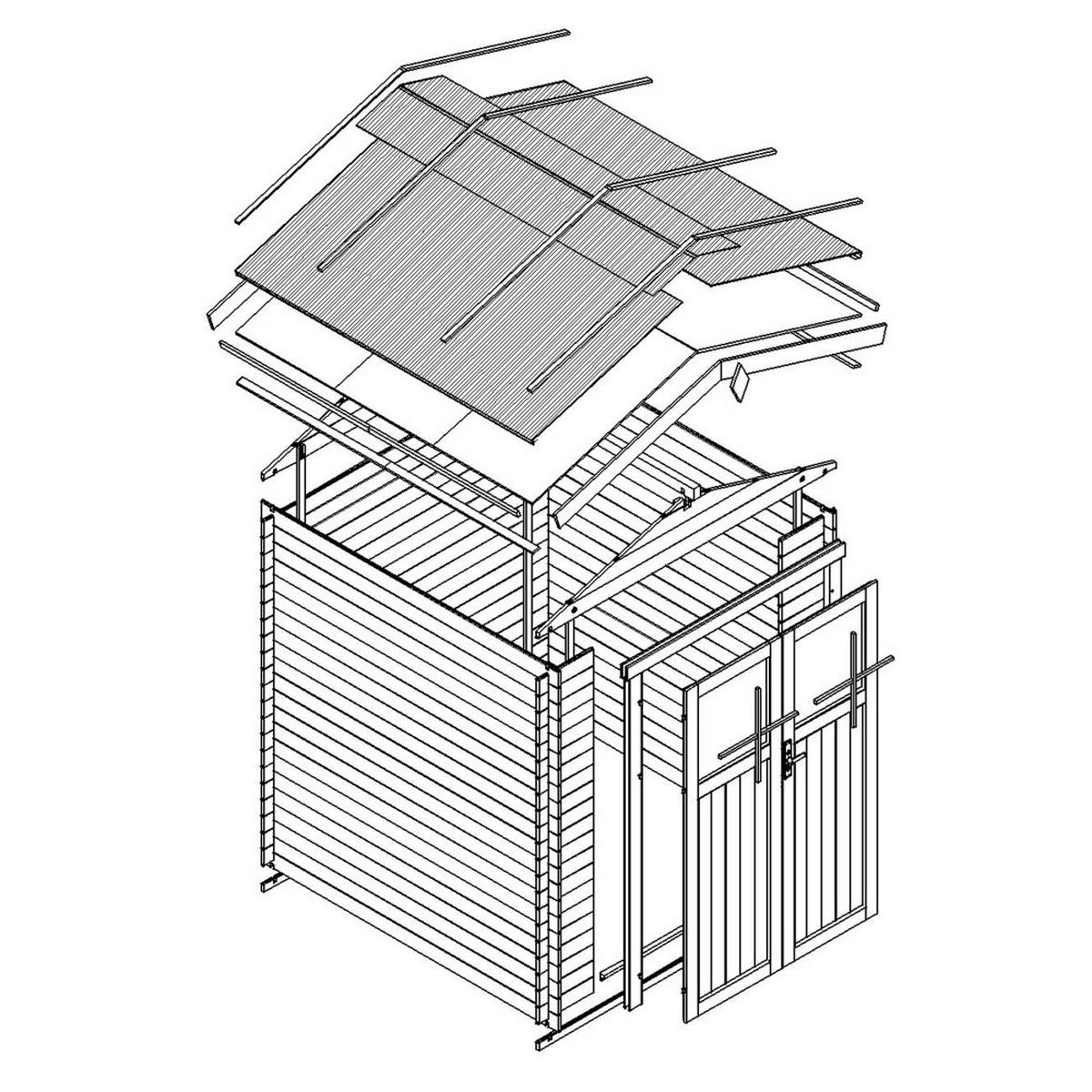 DREVENÝ záhradný domček 1.98 m² TIMBELA M367F - béžová, drevo (180/218/136cm) - Timbela