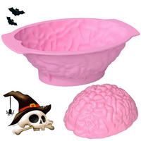 SILIKONFORM Gehirn Halloween Puddingform - Orange, Kunststoff