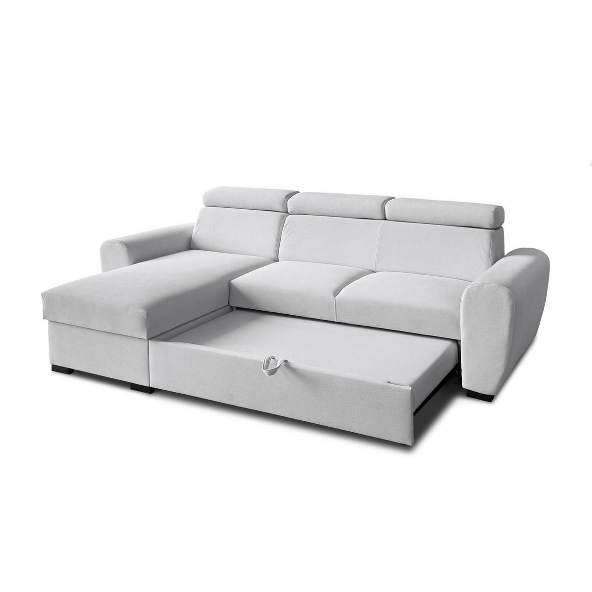ECKSOFA FALCO mit Schlaffunktion Elli 81 - Grau, Textil (253/174cm) - Lookway