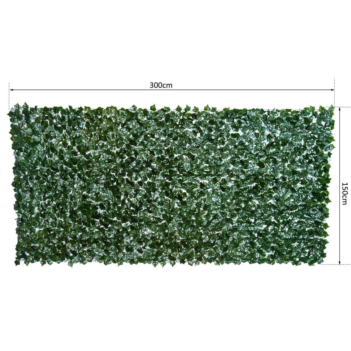 SICHTSCHUTZHECKE, Dunkelgrün, 300 x 150 cm - Grün, Kunststoff (150/150cm) - Outsunny