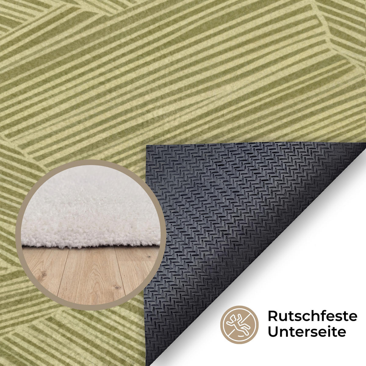 KOBERCE - Abstraktné - Moderné - Zelené - 80x120 cm - olivovozelená, textil/plast (80/0.4cm) - OnlyWow