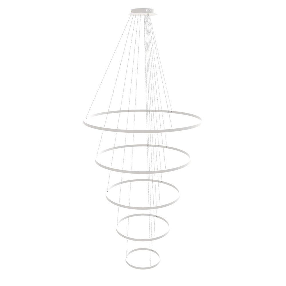 LED-HÄNGELAMPE 5er Ring Weiß Ø 120 | 100 | 80 | 60 | 40cm - Weiß, Metall (1.3/120/3.3cm) - s.luce