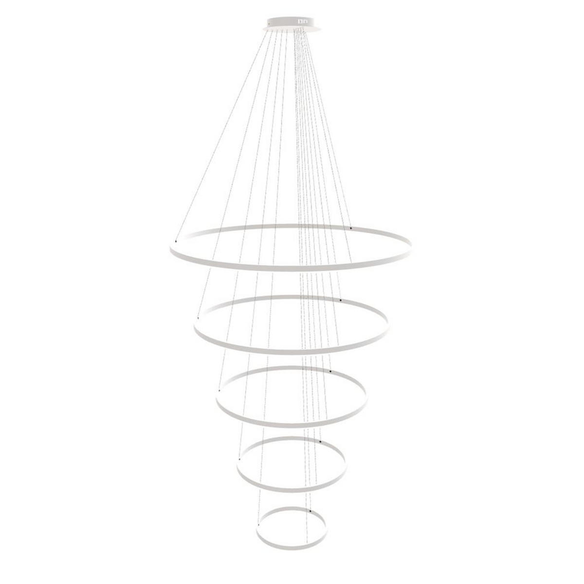 LED-HÄNGELAMPE 5er Ring Weiß Ø 120 | 100 | 80 | 60 | 40cm - Weiß, Metall (1.3/120/3.3cm) - s.luce