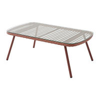 GARTENBEISTELLTISCH - 111 cmcm x 63 cmcm - Glas, Harz - Terracotta - LOUSINI - Terracotta, Glas (63/111/39.5cm) - Vente-Unique