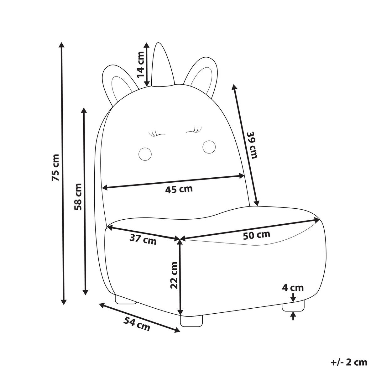 KINDERSESSEL Hellbeige Lulea - Beige/Braun, Textil (50/75/54cm) - Beliani