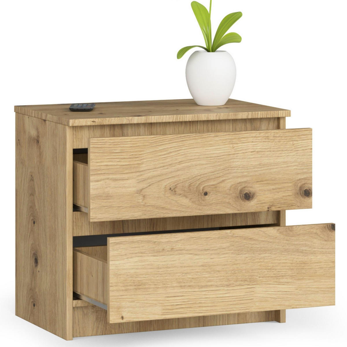NACHTSCHRANK Eiche Artisan 60x40x55 cm - Eiche Artisan, Holzwerkstoff (60/55/40cm) - Akord