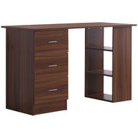 SCHREIBTISCH Walnussoptik mit Schubladen und Regalfächern 120/49/72 cm - Walnussfarben, Holz (49/120/72cm) - PANGIVO