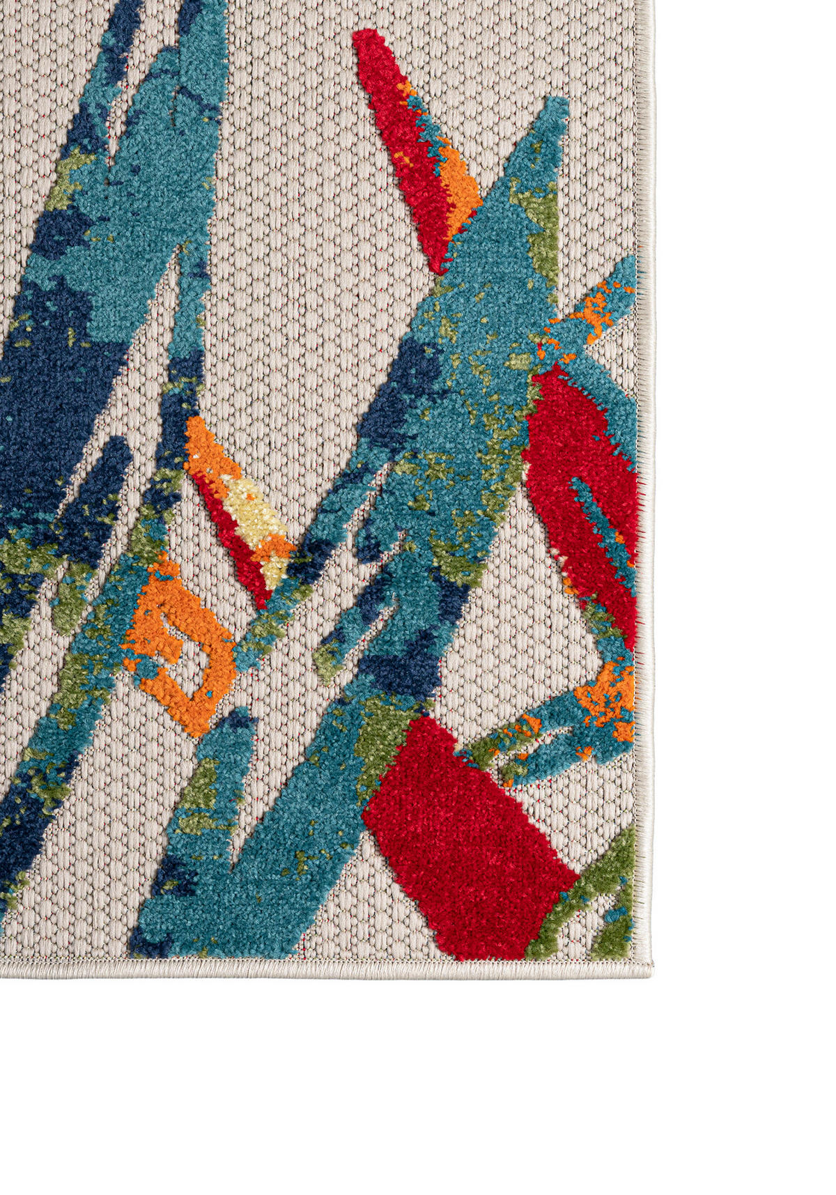 TEPPICH Outdoor Bunte Pflanzlich Kurzflor Rechteckig Boho - 140x200 cm - Orange, Textil (140/200cm) - Mazovia