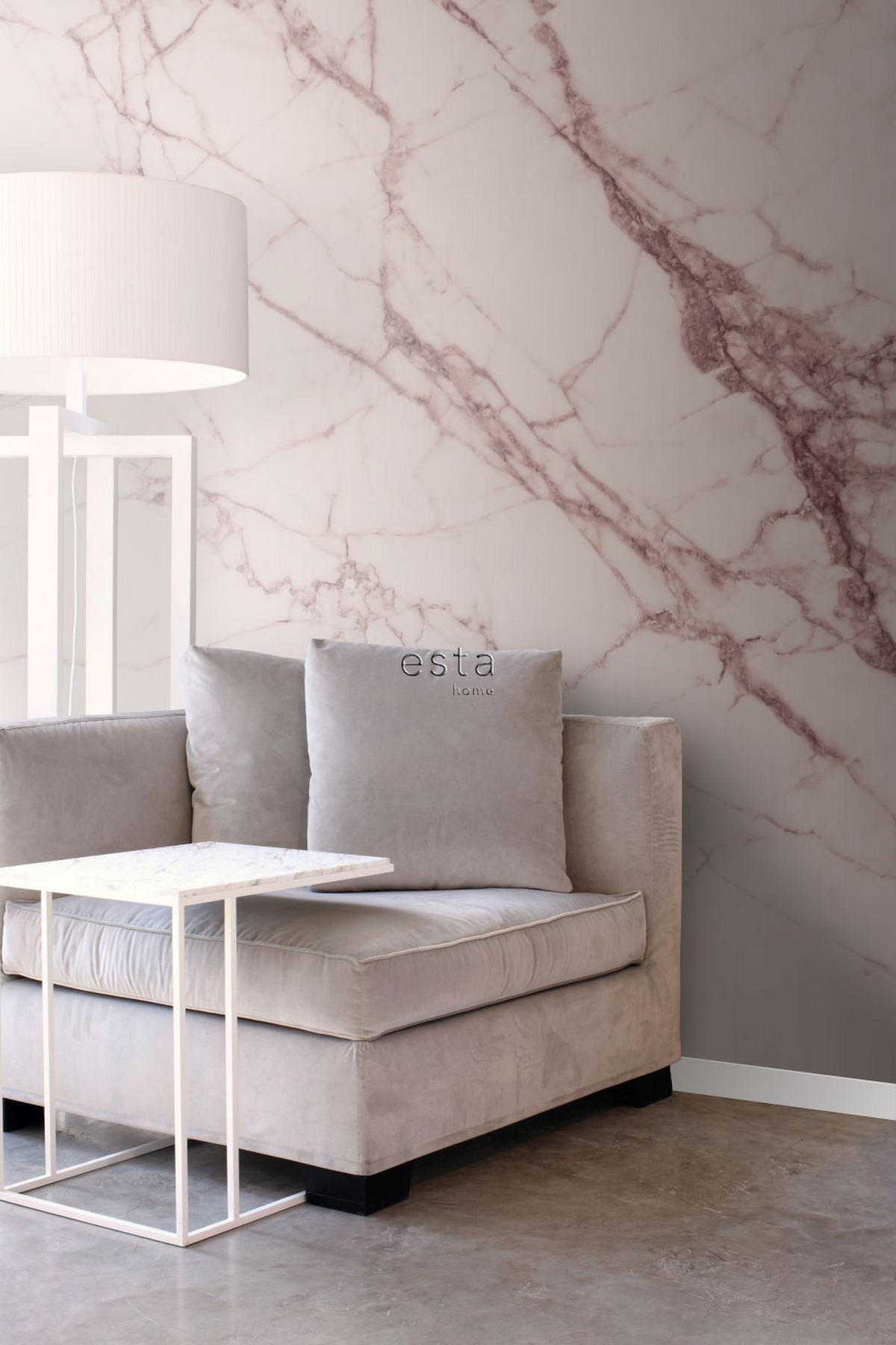 FOTOTAPETE Marmor-Optik 300 x 279 cm - Pink, Papier (300/279cm) - ESTAhome