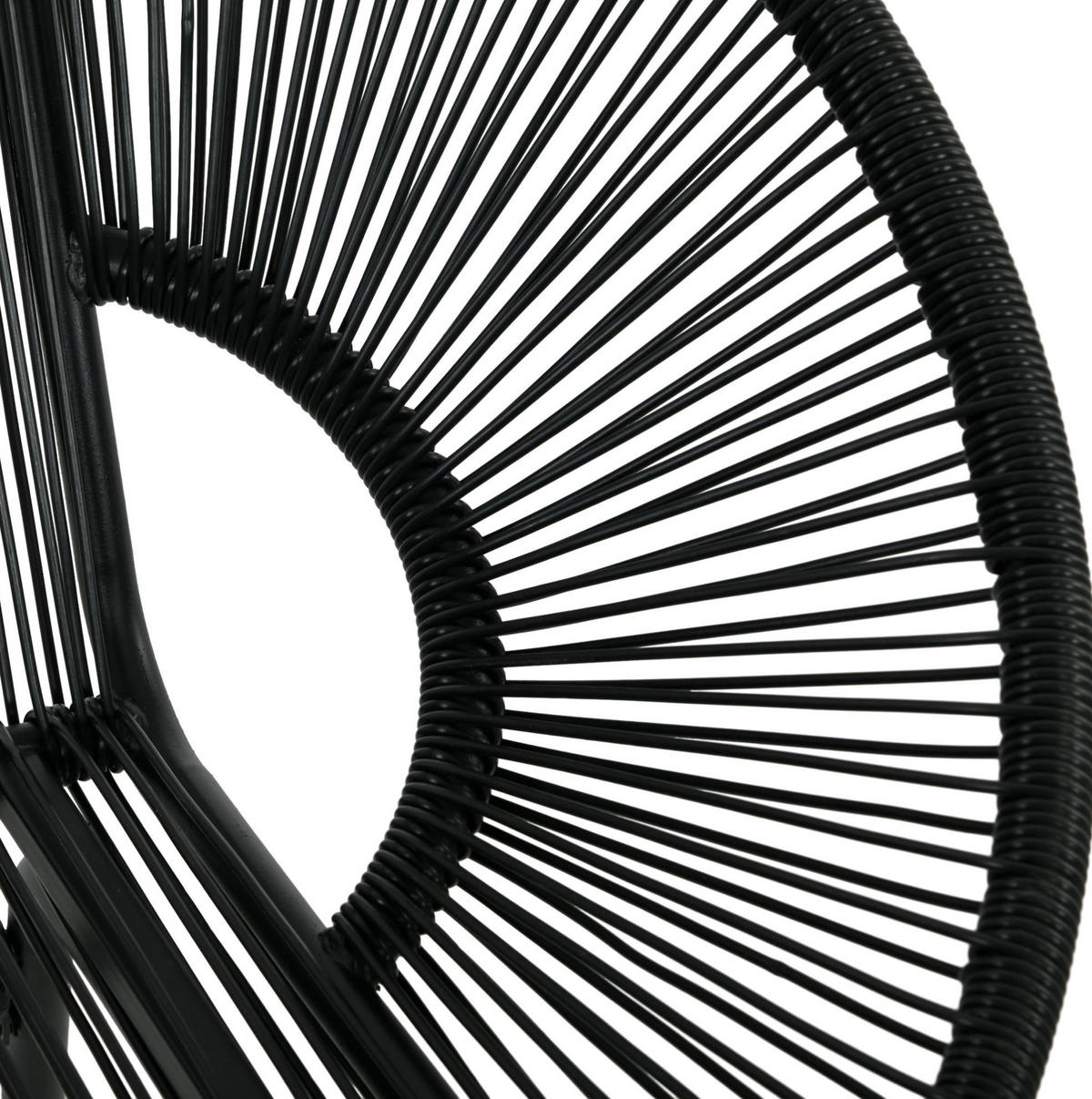 GARTENBANK 132/72/83 cm schwarz aus Polyrattan mit Stahlrahmen - Schwarz, Kunststoff (72/83/132cm) - OKWISH
