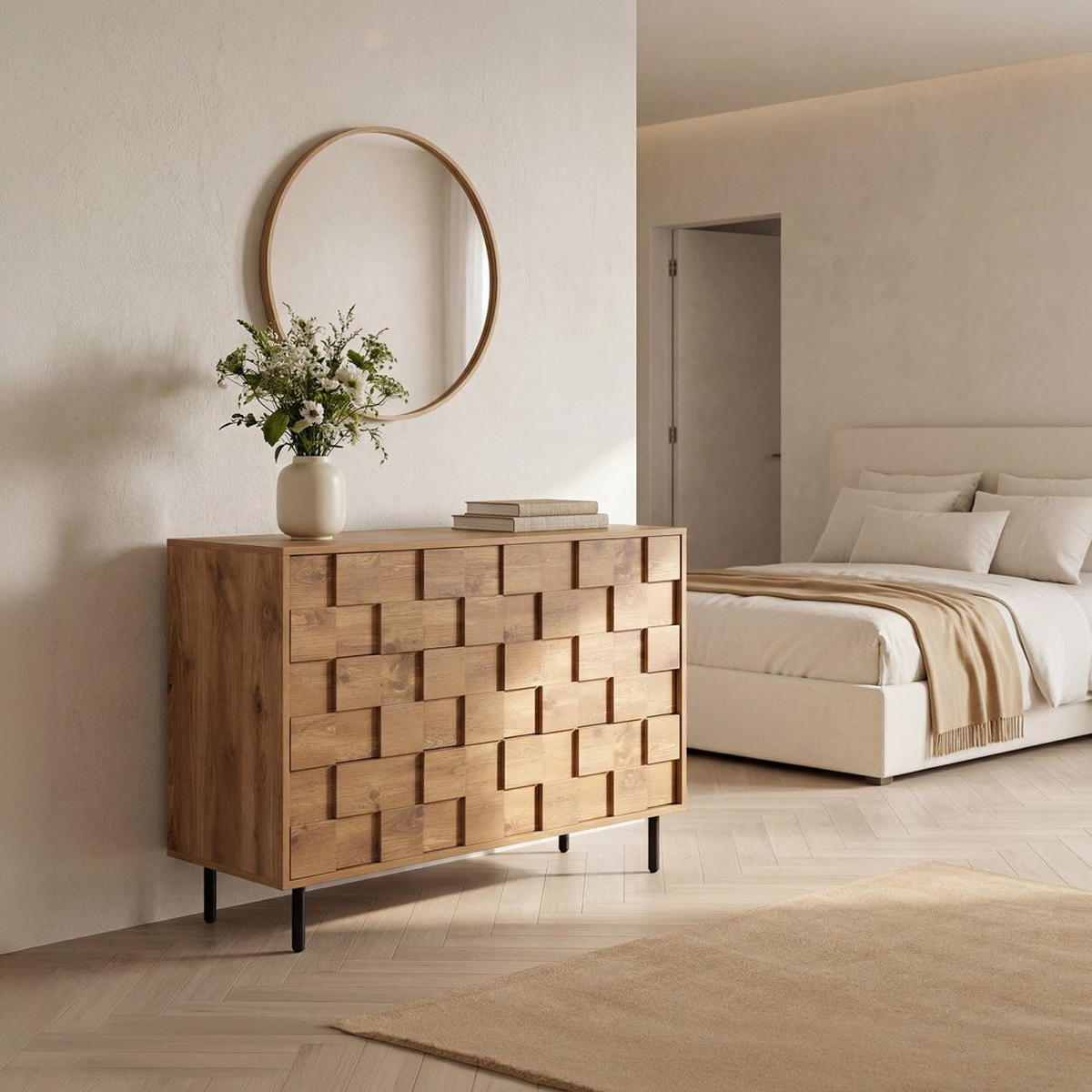 KOMMODE MIT SCHUBLADEN Ivar Natürlich 108 cm x 80 cm - Naturfarben, Holzwerkstoff (108/80/40cm) - Klast Home