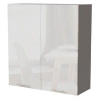 HÄNGESCHRANK Essen W4/90 Weiß Hochglanz / Grau Matt 90 / 32,5 / 96cm - Weiß Hochglanz/Grau, Holz/Holzwerkstoff (90/96/32.5cm) - Feldmann-Wohnen