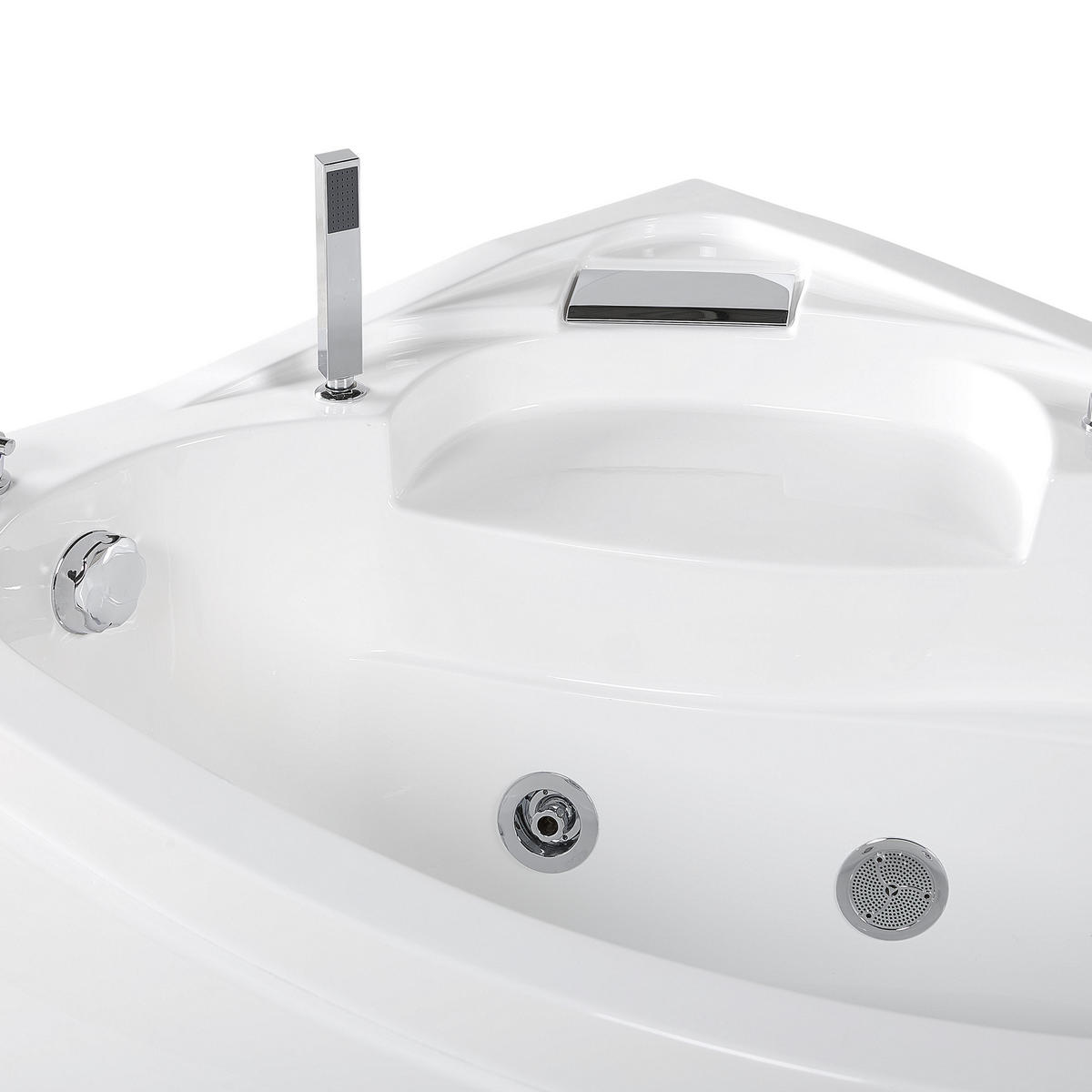WHIRLPOOL-BADEWANNE mit LED 100x150x80 cm weiß Neiva - Weiß, Kunststoff (100/80/150cm) - Beliani