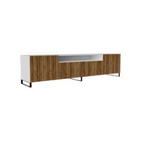 TV-SCHRANK Mio III 200 cm, dreitürig, weiß, catania - Weiß/Braun, Kunststoff (200/53/41cm) - Margaret Hadas24
