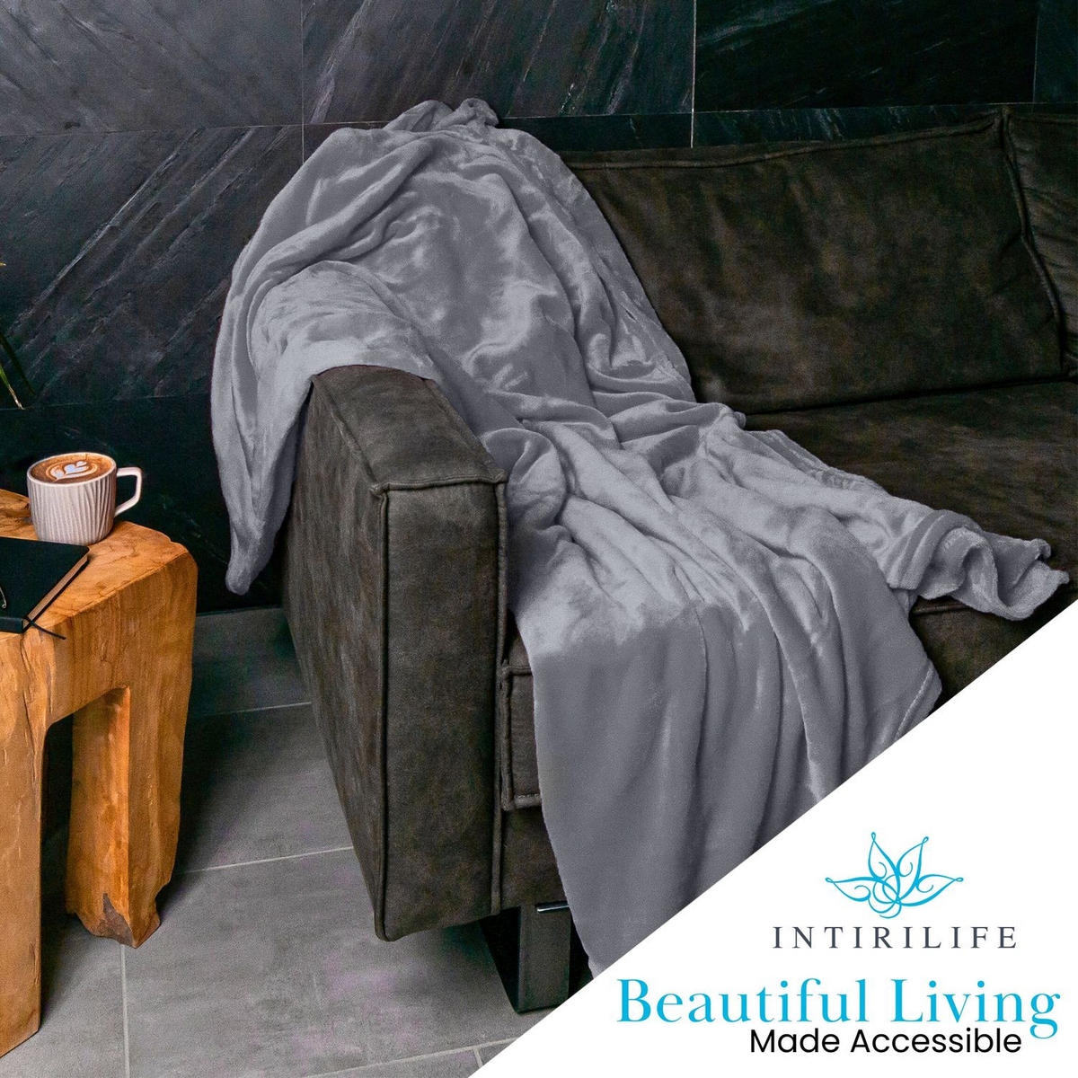 KUSCHELDECKE 200 / 150 cm (grau) - Grau, Kunststoff (150/200cm)