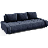 SCHLAFSOFA Draco 3-Sitzer, mit Bettkasten, Dunkelblau - Dunkelblau, Textil (240/85/110cm) - Beautysofa
