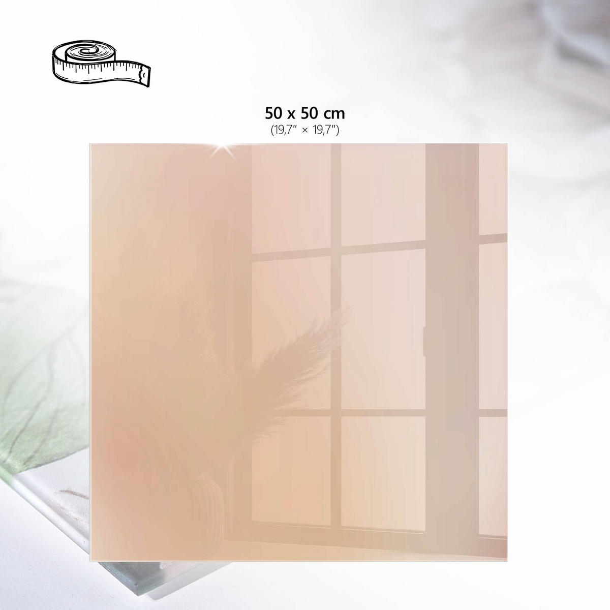 TISCHPLATTE 50x50 cm – Beige Farbverlauf - Weiß, Glas (0.4/50/50cm) - Wallfluent