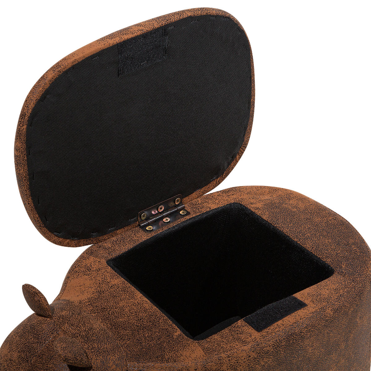 TIERHOCKER Hellbraun Rhino - Hellbraun/Braun, Kunststoff (60/35/32cm) - Beliani