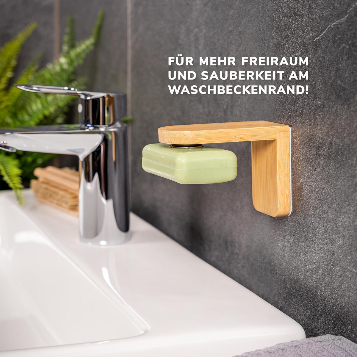 MAGNET-SEIFENHALTER, Bambus - Braun, Holz (4.5/9/7cm) - bremermann