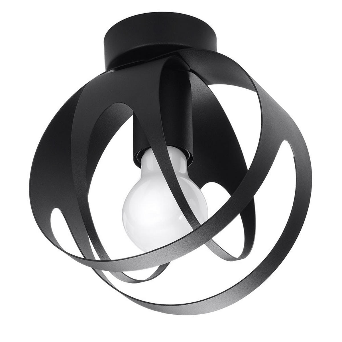 DECKENLEUCHTE Metall Schwarz Gemustert - Schwarz, Metall (16/16/21cm)