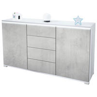 SIDEBOARD Faro Beton Oxid Optik - Hellgrau, Holzwerkstoff (138.5/75.5/35cm) - Vladon