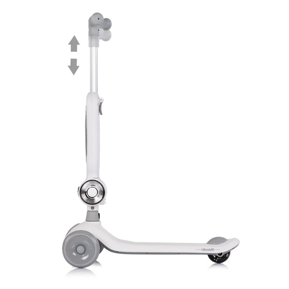 KINDERROLLER Bloomi 2 in 1 grau Laufrad Sitz PU-Räder Lichteffekte Bremse - Grau, Metall (46/28/77cm) - Chipolino