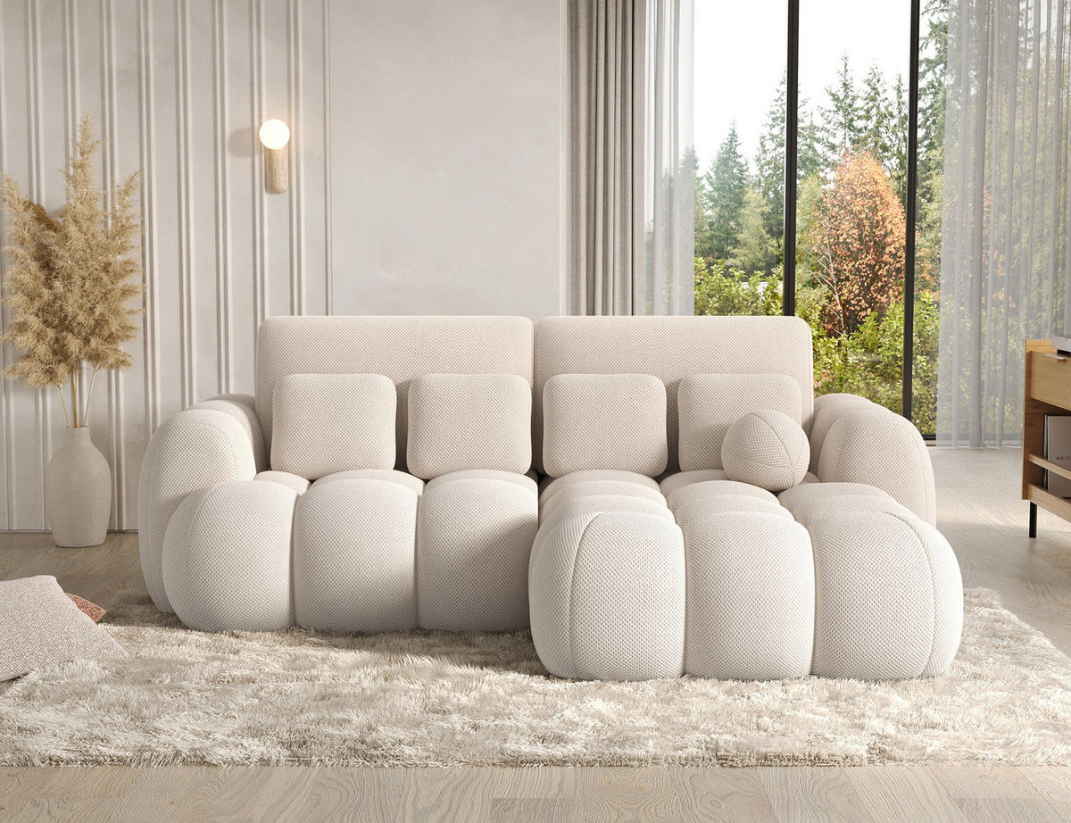 ECKSOFA COVELION L-Form – Schlaffunktion, Bettkasten, Wellenfederung, HR-Kaltschaum, inkl. Kissen, moderner Wohnkomfort - Beige, Kunststoff (167/260cm) - Wohnideebilder