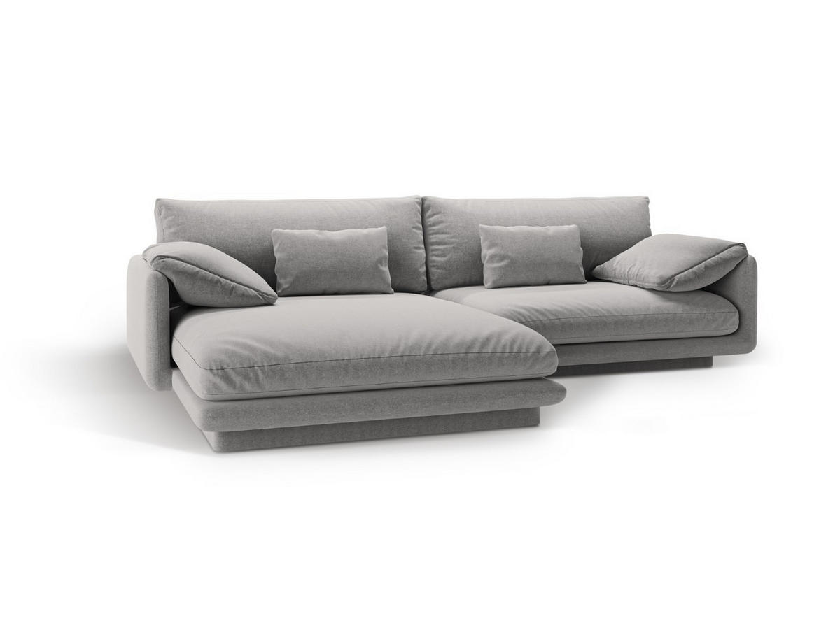 ECKSOFA links Torino aus strukturiertem Stoff hellgrau 4 Sitzplätze - Hellgrau, Textil (170/250cm) - Micadoni