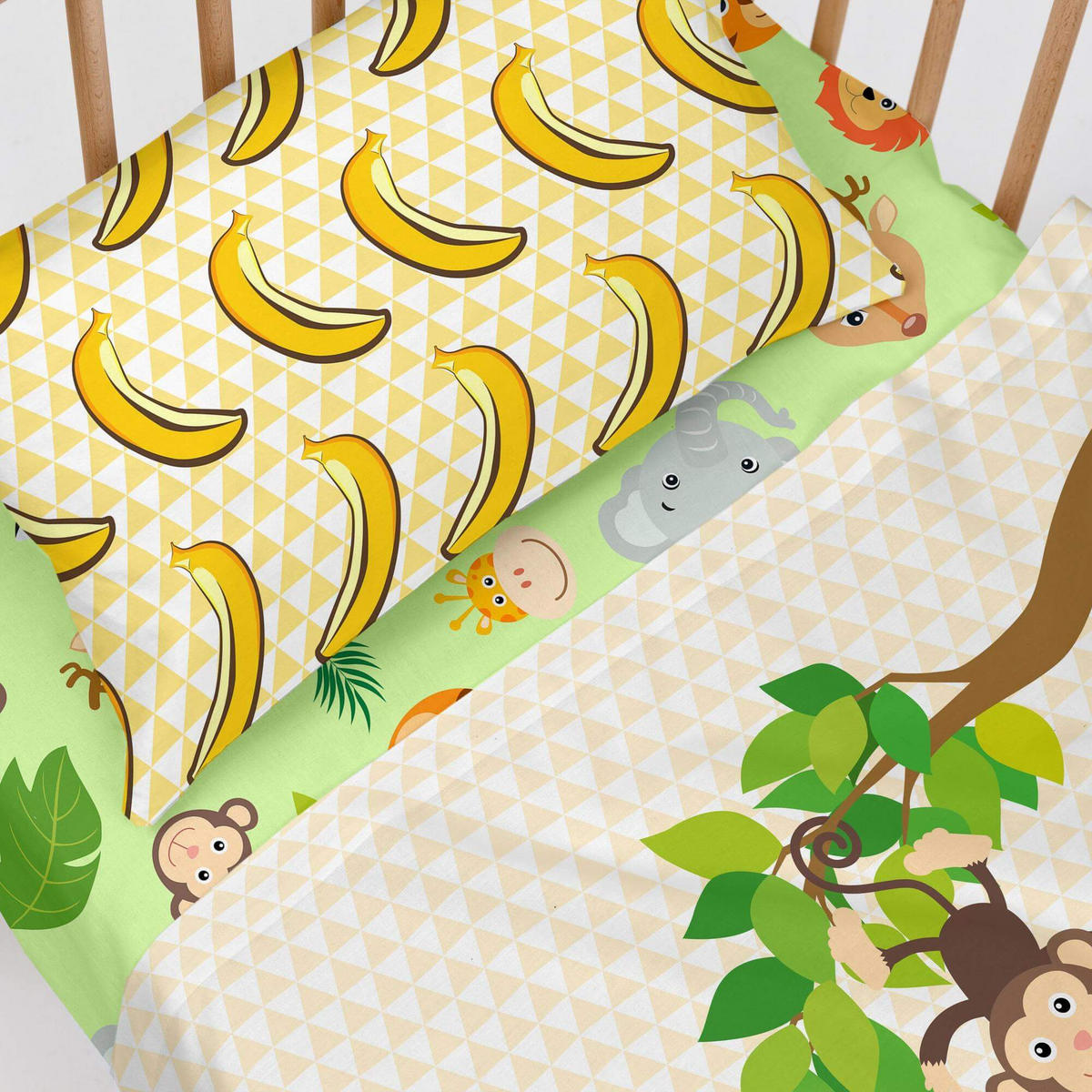SPANNBETTTUCH wild 60x120x14 cm (kinderbett) mehrfarbig - Multicolor, Textil (60/120cm) - Happy Friday