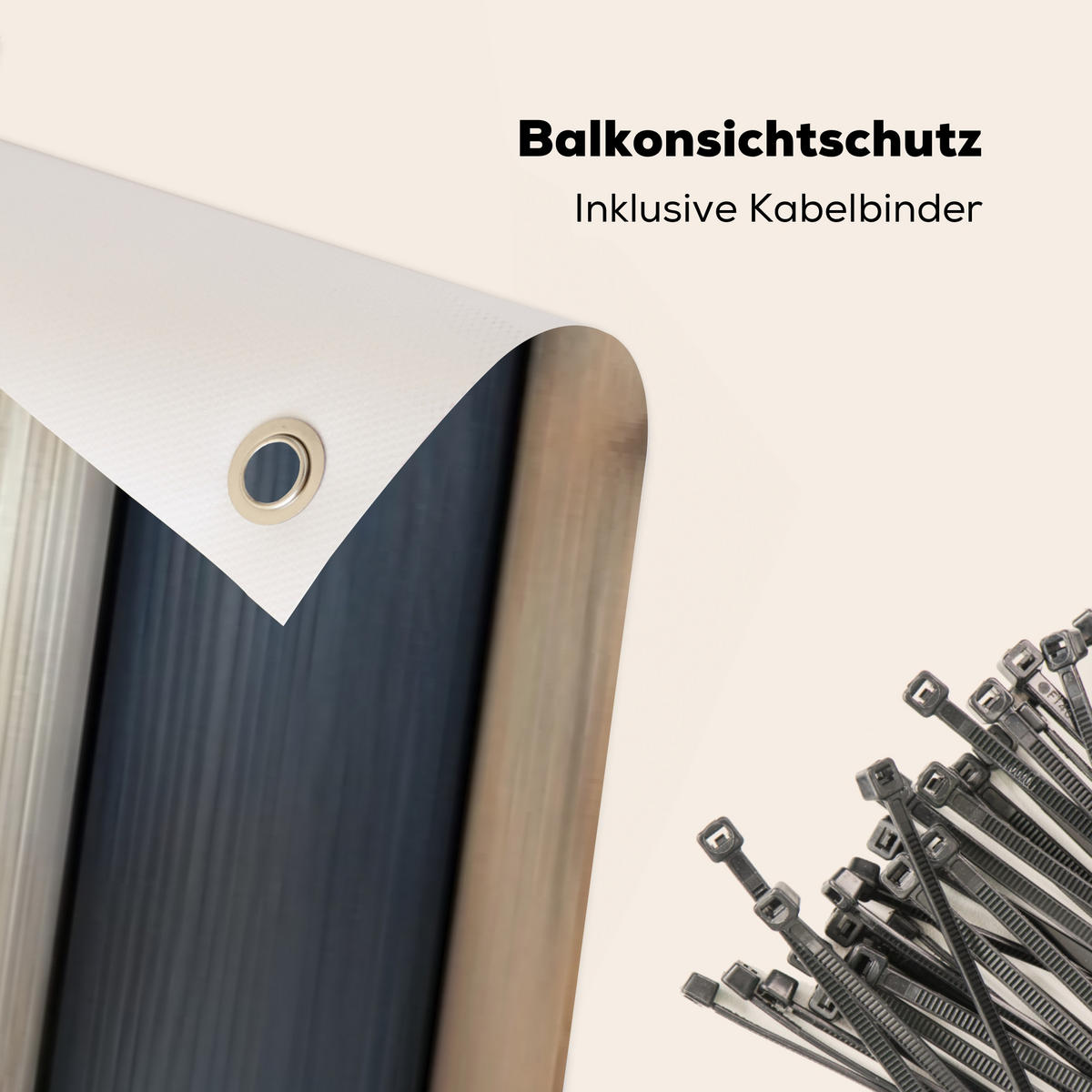 BALKON-SICHTSCHUTZ Holz - Dielen - Gemischt - Teakfarben, Kunststoff (500/110cm) - MuchoWow