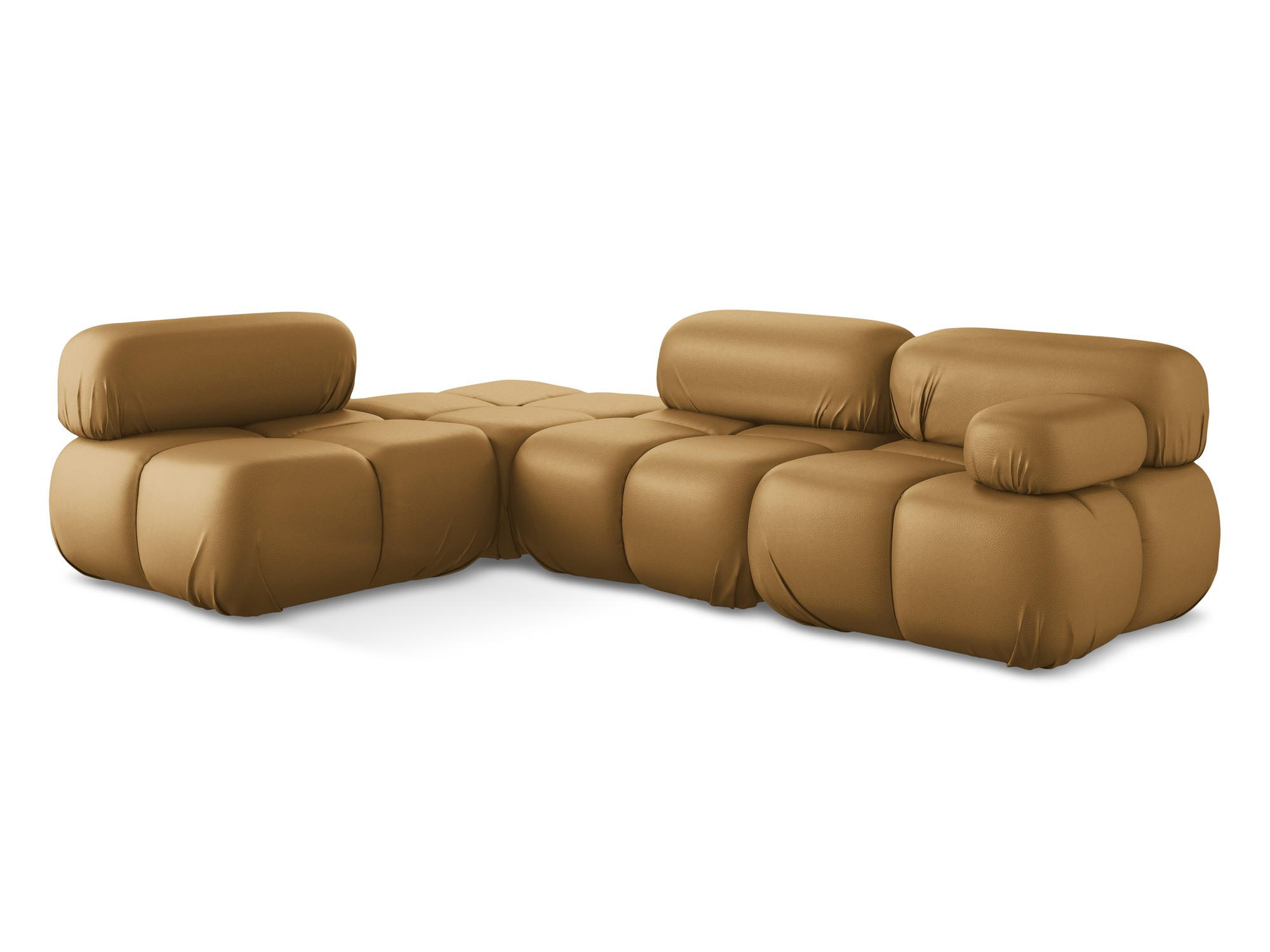 ECKSOFA Links Kunstleder Braun - Cognac/Schwarz, Leder/Kunststoff (190/285cm) - Makamii