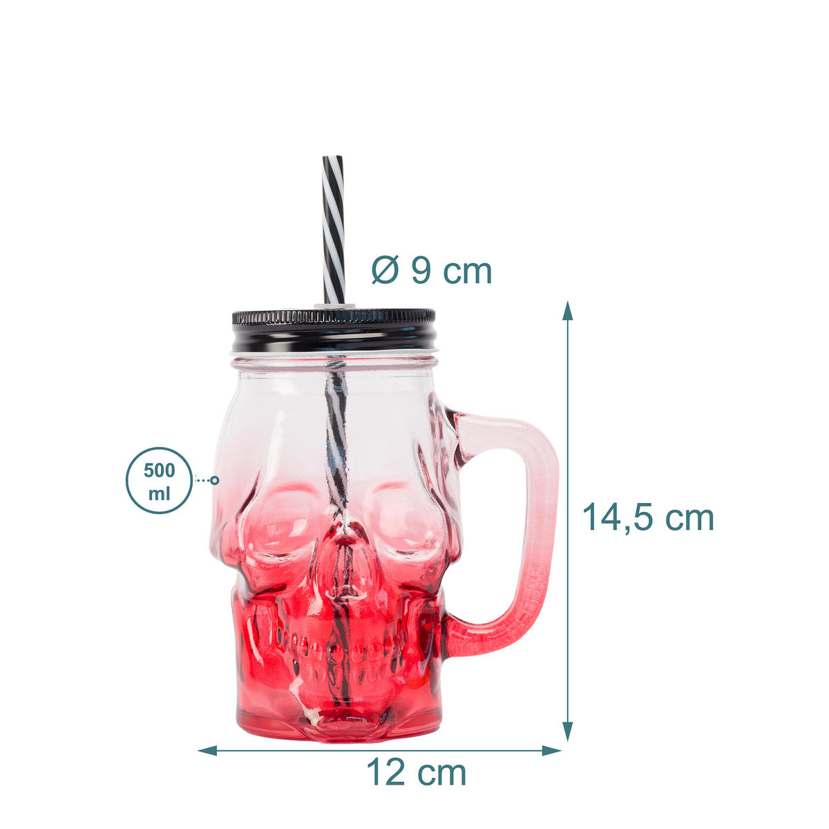 4XTRINKGLÄSER - Multicolor, Glas/Kunststoff - Relaxdays