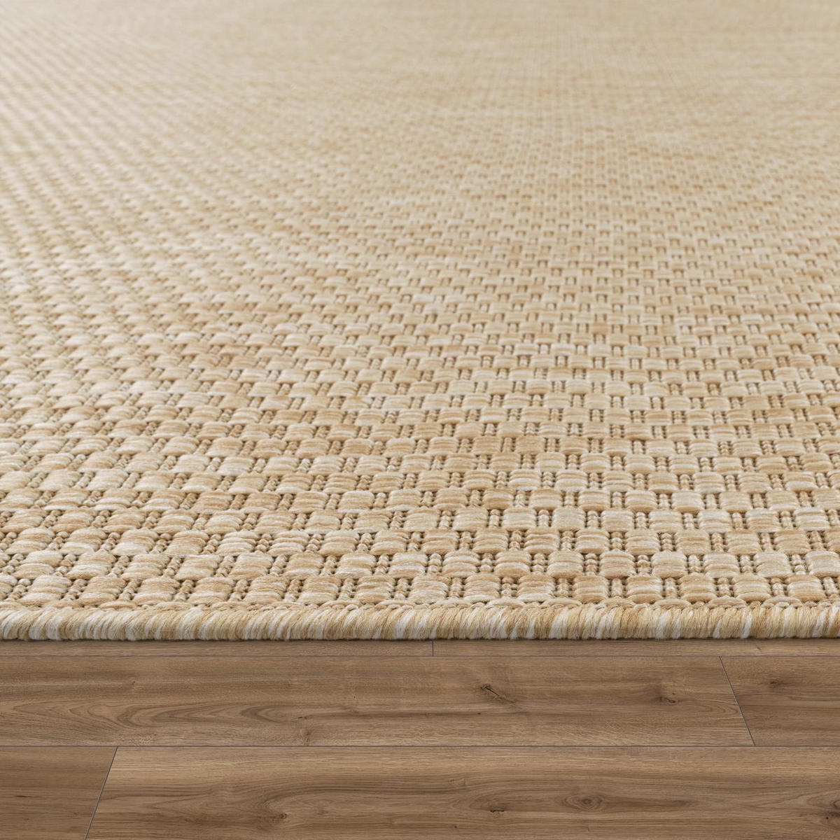 TEPPICH Kurzflor Unifarben Wohnzimmer schmutzabweisend Beige Rechteckig 200x280 - Beige, Textil (200/280cm) - KADIMA DESIGN