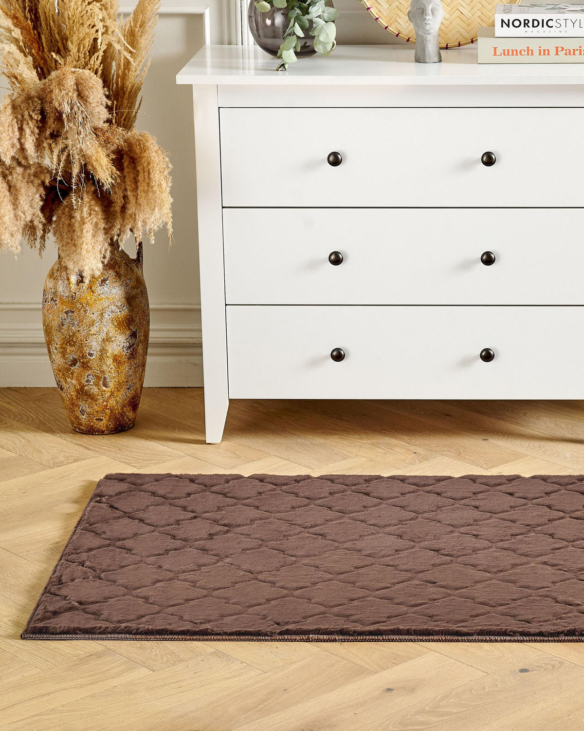 SHAGGY-KUNSTFELLTEPPICH Gharo 150/80 cm - Braun, Kunststoff (80/150cm) - Beliani
