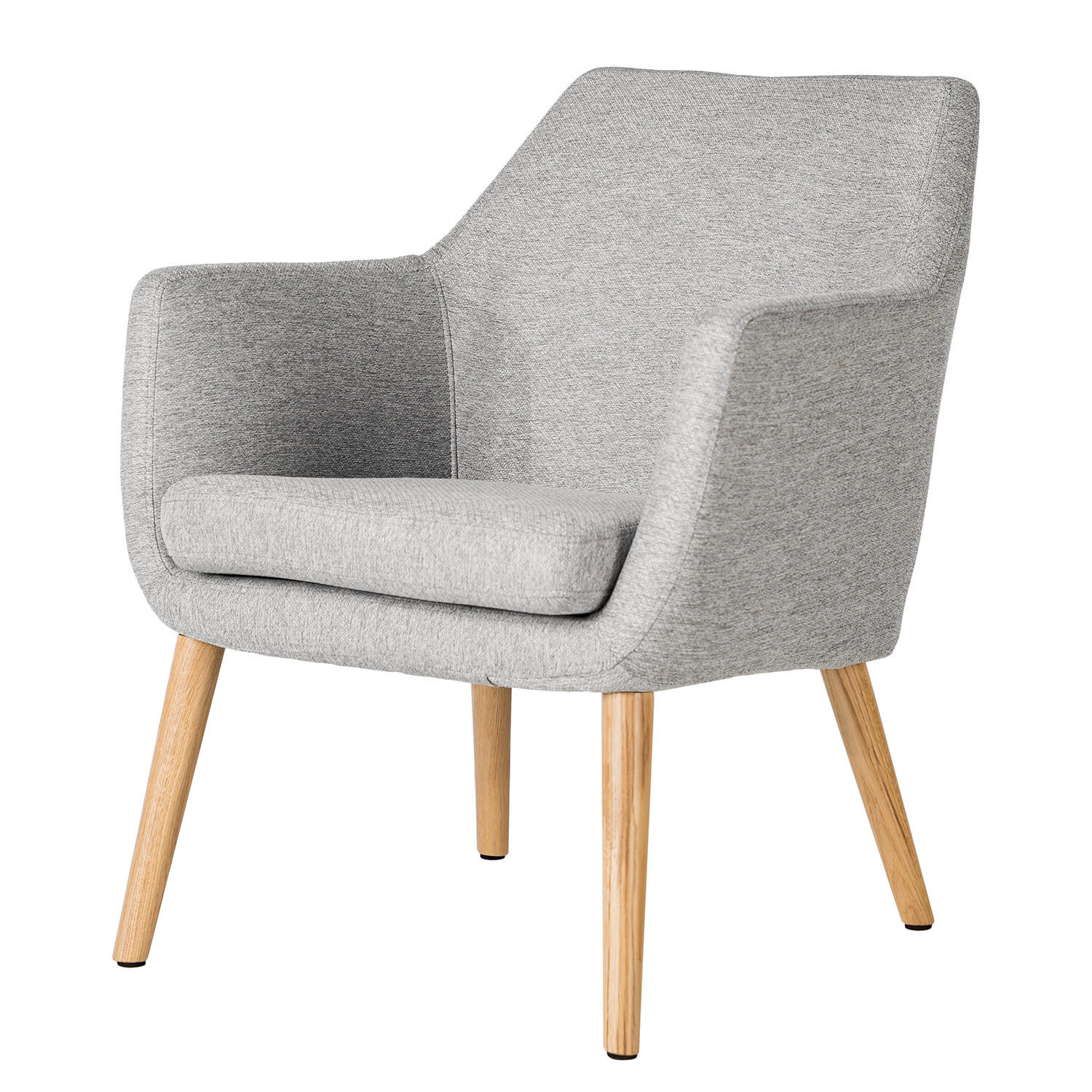 LOUNGESESSEL - Eichefarben/Hellgrau, Eichenholz/Holz (66/80/68cm) - home24