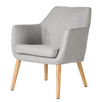 LOUNGESESSEL - Eichefarben/Hellgrau, Eichenholz/Holz (66/80/68cm) - home24