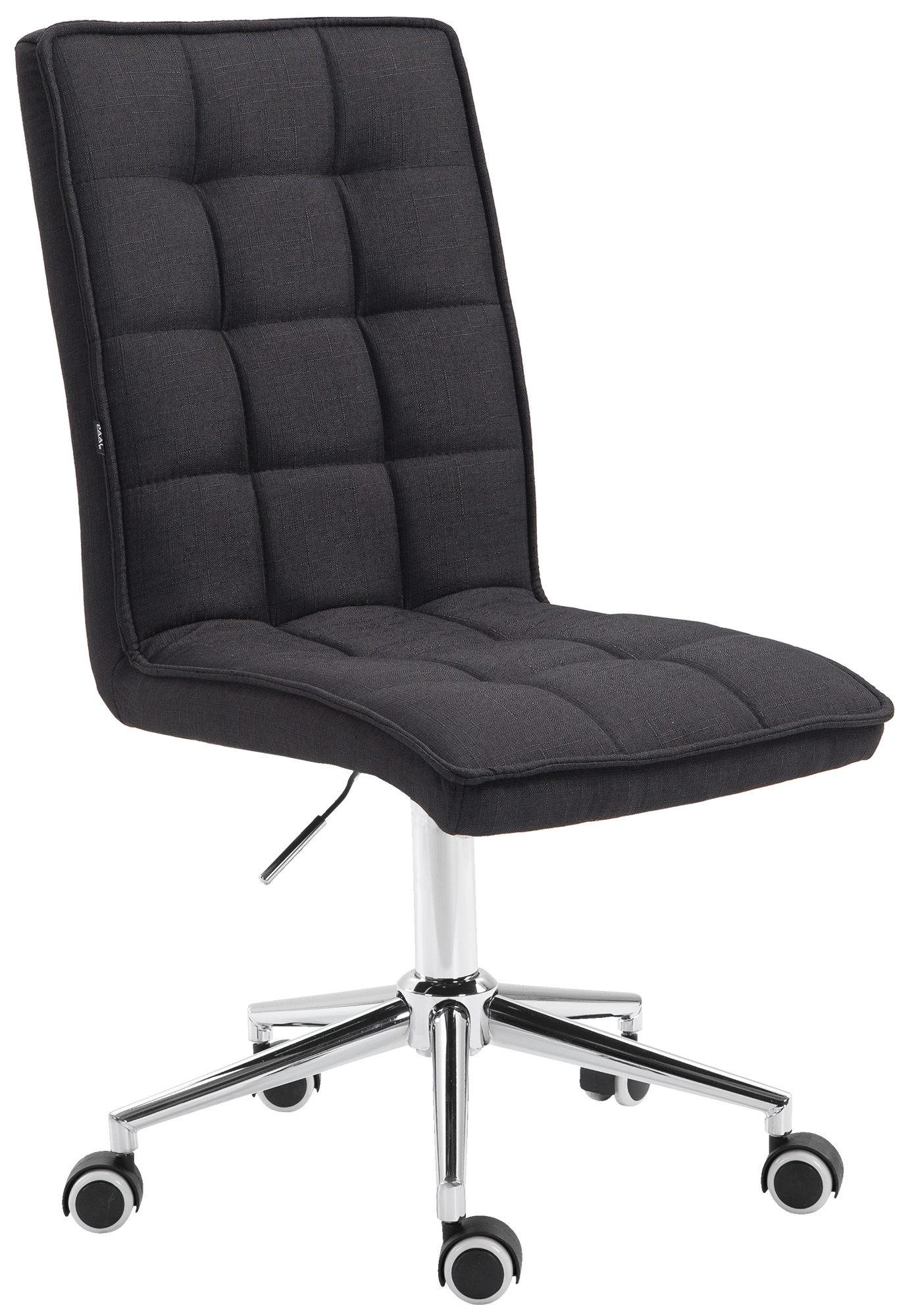 DREHSTUHL Stoff schwarz - Chromfarben/Schwarz, Textil/Metall (43/90/61cm) - CLP