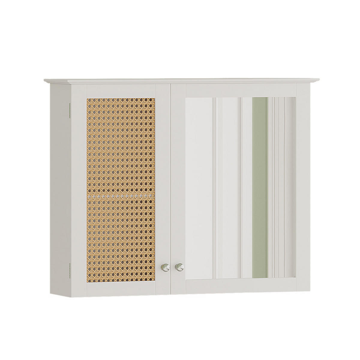 BADSPIEGELSCHRANK Rosario Weiß 68 x 49 cm mit 2 Türen - Weiß, Holzwerkstoff (68/49/16.5cm) - Vicco