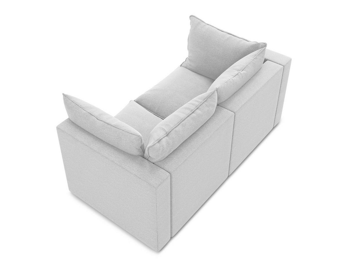 2-SITZER-SOFA Bouclé Stoff Grau - Silberfarben/Schwarz, Holzwerkstoff/Kunststoff (180/77/90cm) - LaMiaSofa