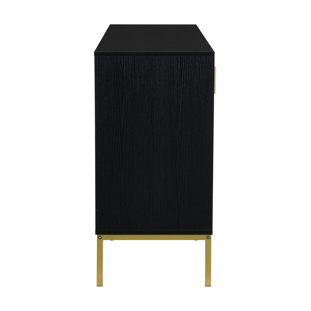 SIDEBOARD in Schwarz und Gold Anrichte mit Metallbeinen für Wohnzimmer, Flur und Esszimmer, B160/T40/H80.5 cm - Goldfarben/Schwarz, Holzwerkstoff/Metall (160/80.5/40cm) - STILVORA