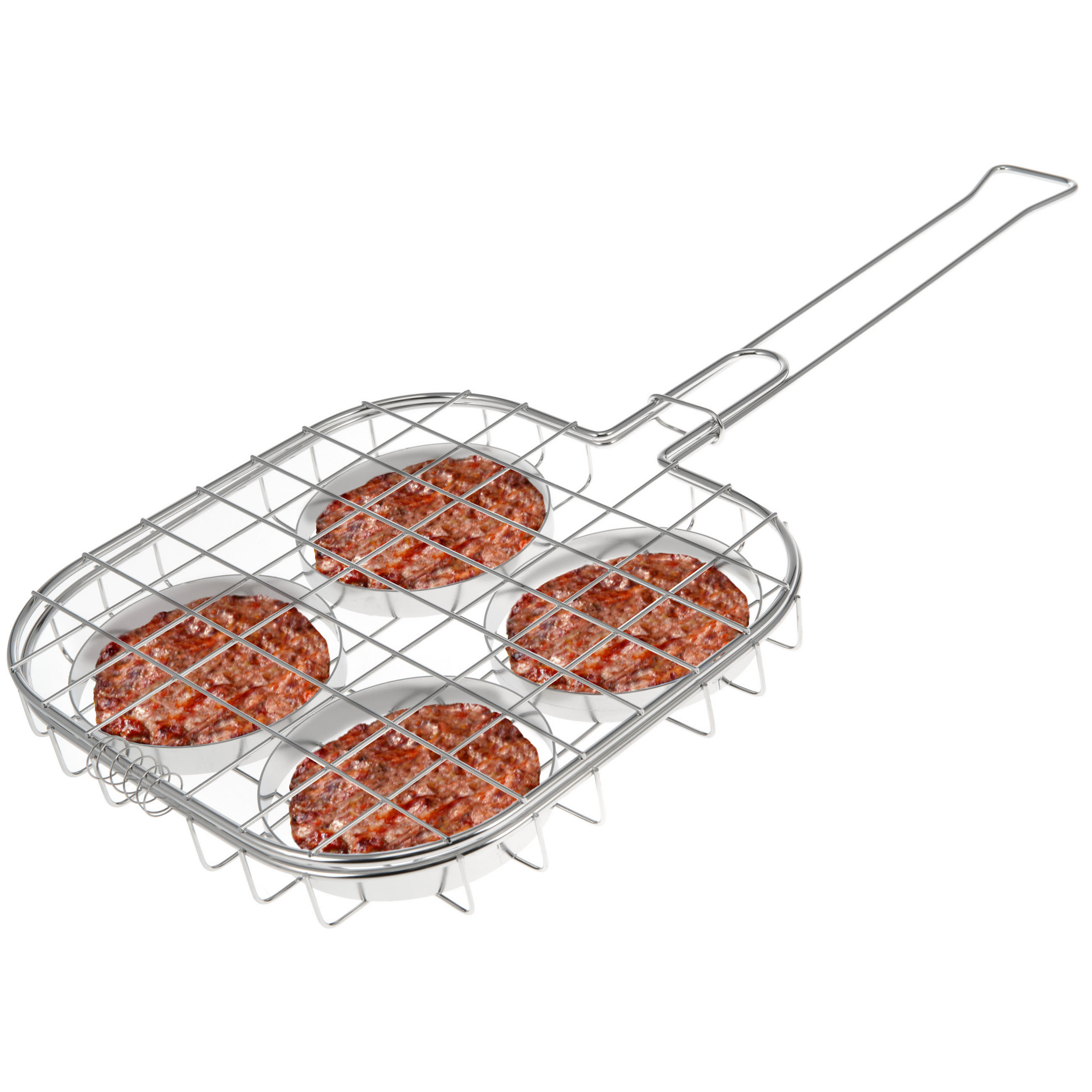 BURGER-GRILLHALTER, silber, Edelstahl - Edelstahlfarben, Metall (26/26/57cm) - bremermann