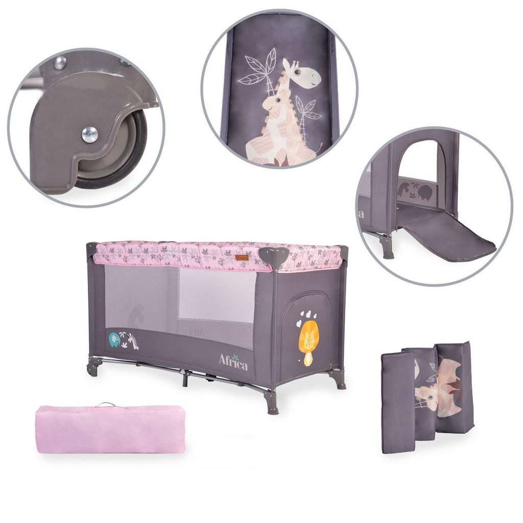 Thumbnail - Cangaroo Reisebett, Rosa, Kunststoff, 60x120 cm, Babymöbel, Babybetten, Reisebetten