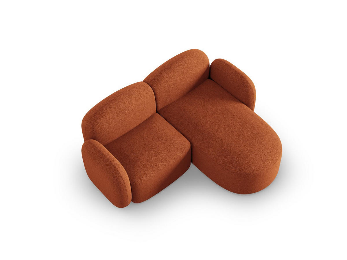 ECKSOFA rechts Blair aus Chenille-Stoff mischung terrakotta 3 Sitzplätze - Terra cotta, Textil (155/194cm) - Micadoni