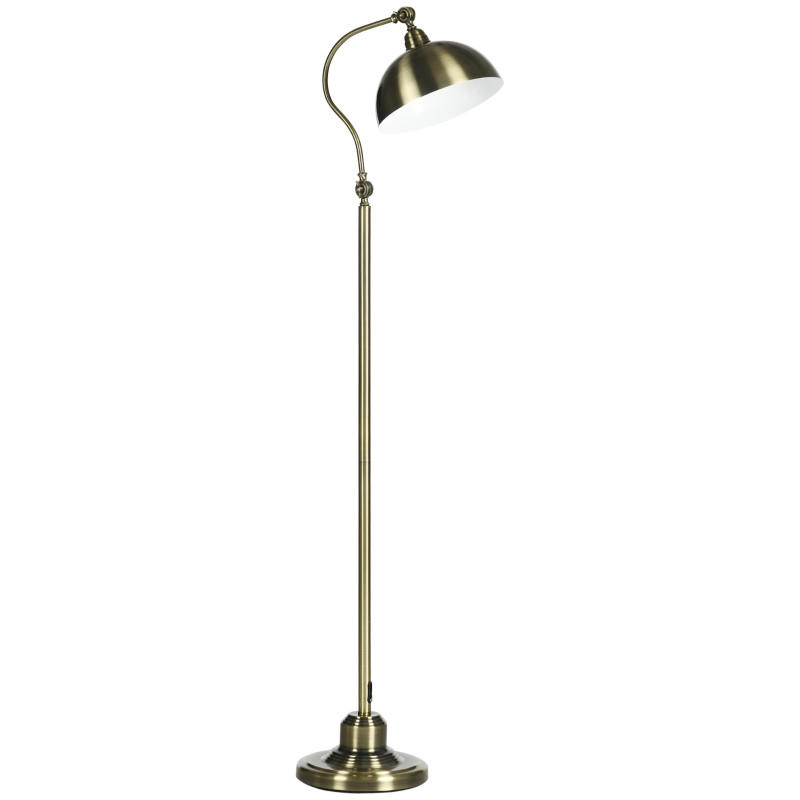 STEHLEUCHTE 152cm Stehlampe Retro Bogenlampe Messingoptik Verstellbar Wohnzimmer - Goldfarben, Metall (42/25.5/152cm) - Raelunyi