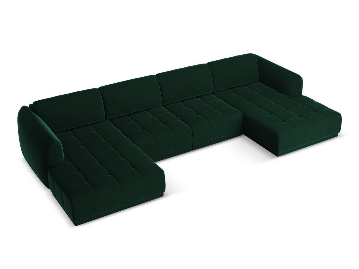 ECKSOFA mit Schlaffunktion Chenille Stoff Blau - Blau/Schwarz, Textil/Metall (162/242cm) - Makamii