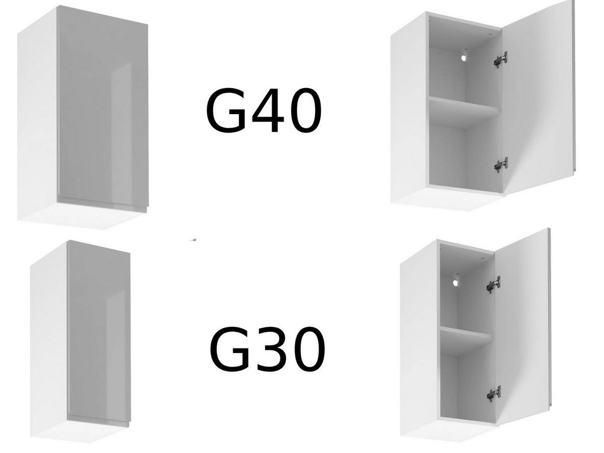 ECKKÜCHE 250 x 270 cm - Aspen K67-M250 - in Grau/Hochglanz - Grau, Holz (520/212/270cm)