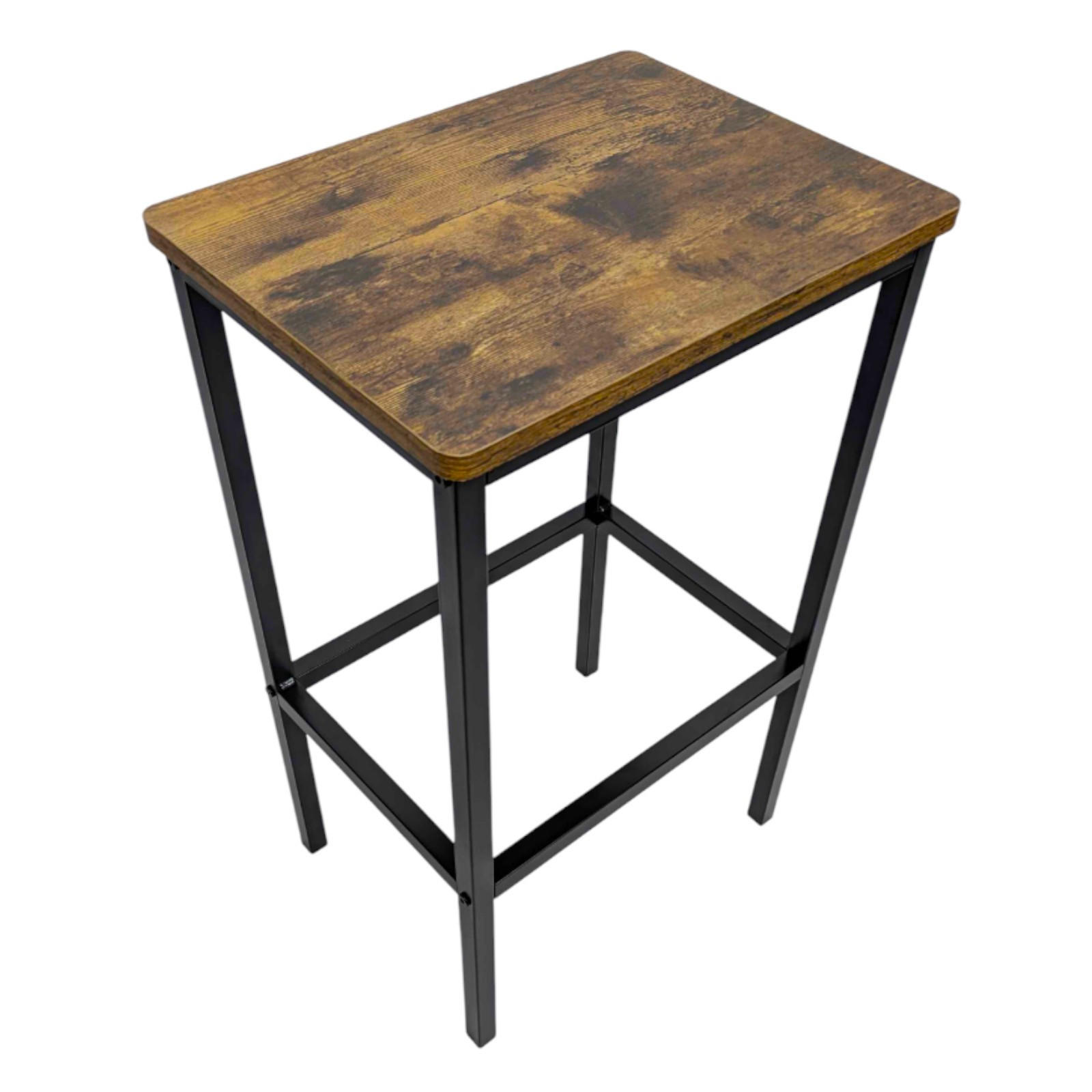 BARHOCKER 2er-Set Metall Holzoptik Dunkelbraun 40/30/65 cm - Dunkelbraun/Schwarz, Holzwerkstoff (30/65/40cm) - Begryf