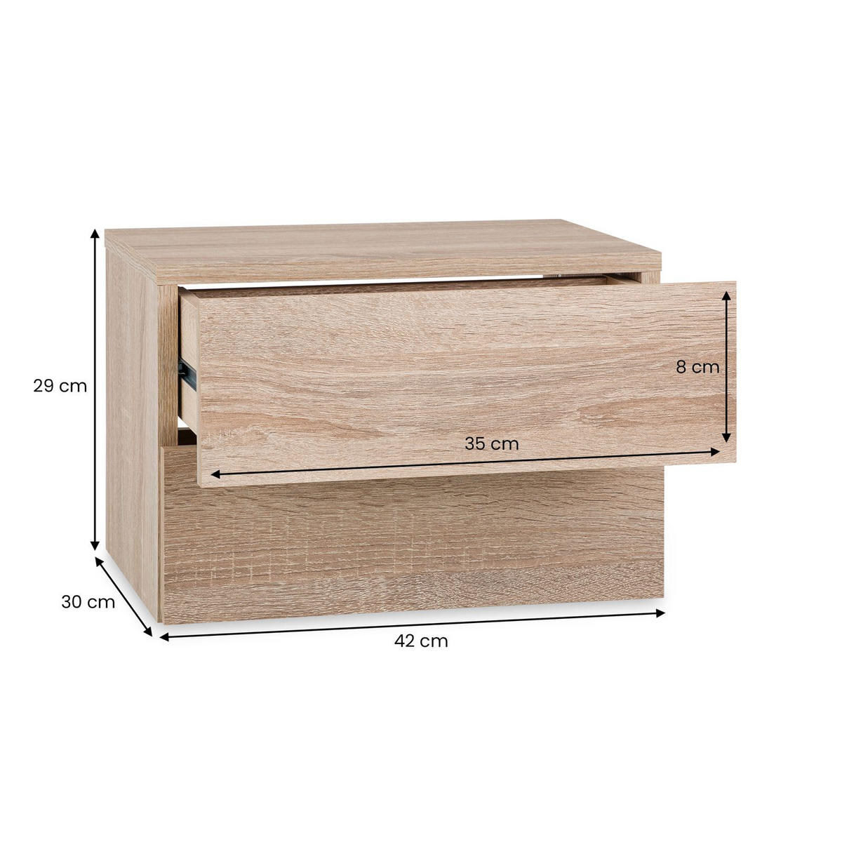 HÄNGENDER NACHTTISCH ANNI Sonoma Eiche - Sonoma Eiche, Holzwerkstoff (42/29/30cm) - CARO-Möbel